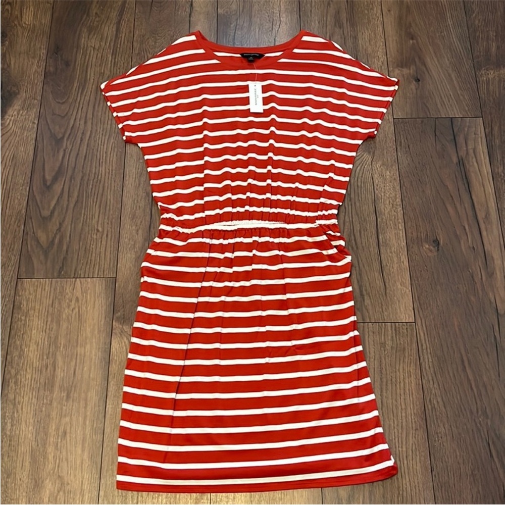 NWT Banana republic t shirt dress orange and white size medium